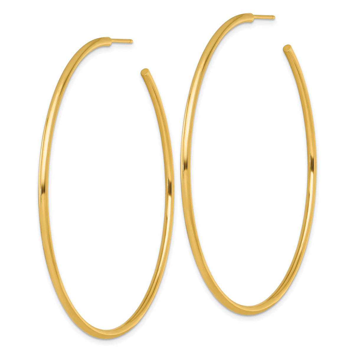 14k 2.0 x 65mm Polished Post Hoop Earrings-TF2512