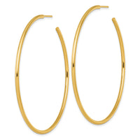 14k 2.0 x 65mm Polished Post Hoop Earrings-TF2512