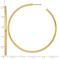 14k 2.0 x 65mm Polished Post Hoop Earrings-TF2512