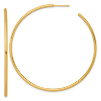 14k 2.0 x 65mm Polished Post Hoop Earrings-TF2512