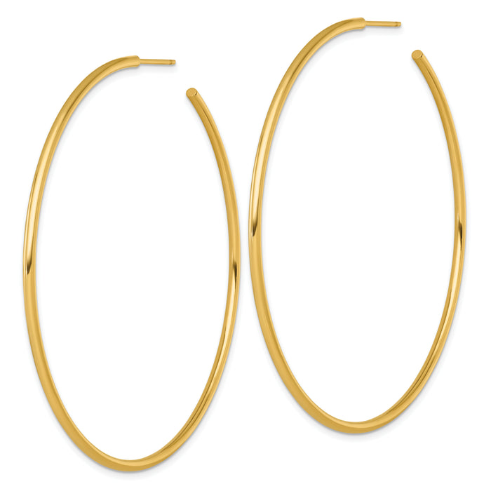 14k 2.0 x 70mm Polished Post Hoop Earrings-TF2513