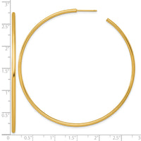 14k 2.0 x 70mm Polished Post Hoop Earrings-TF2513
