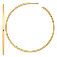 14k 2.0 x 70mm Polished Post Hoop Earrings-TF2513