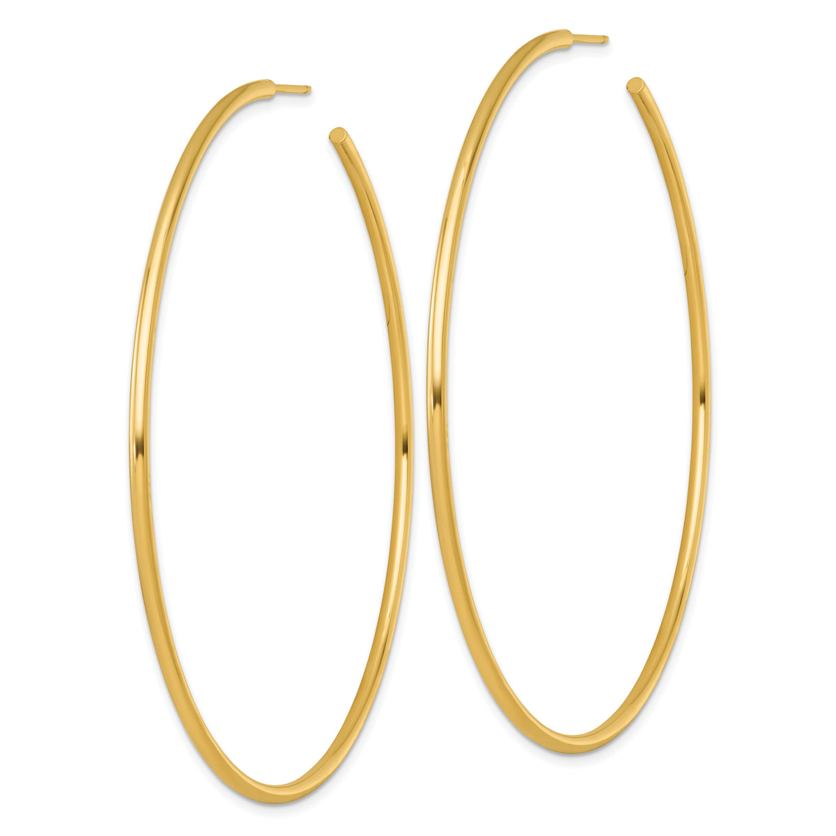 14k 2.0 x 75mm Polished Post Hoop Earrings-TF2514