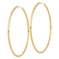 14k 2.0 x 80mm Polished Post Hoop Earrings-TF2515