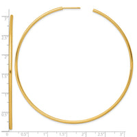 14k 2.0 x 80mm Polished Post Hoop Earrings-TF2515