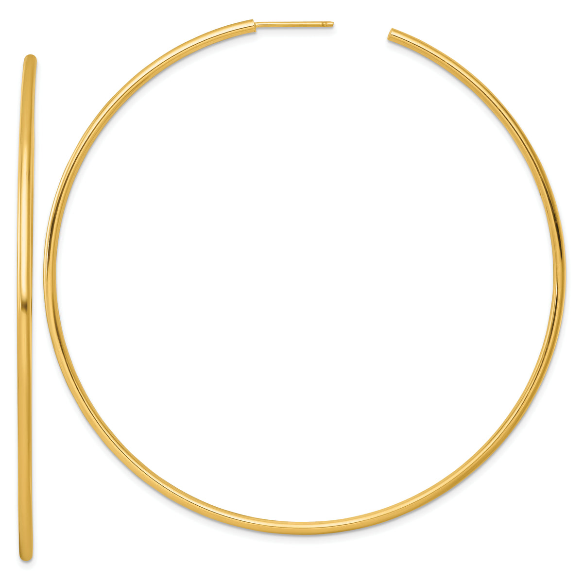 14k 2.0 x 80mm Polished Post Hoop Earrings-TF2515