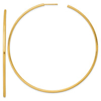 14k 2.0 x 80mm Polished Post Hoop Earrings-TF2515