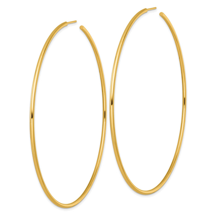 14k 2.0 x 90mm Polished Post Hoop Earrings-TF2516