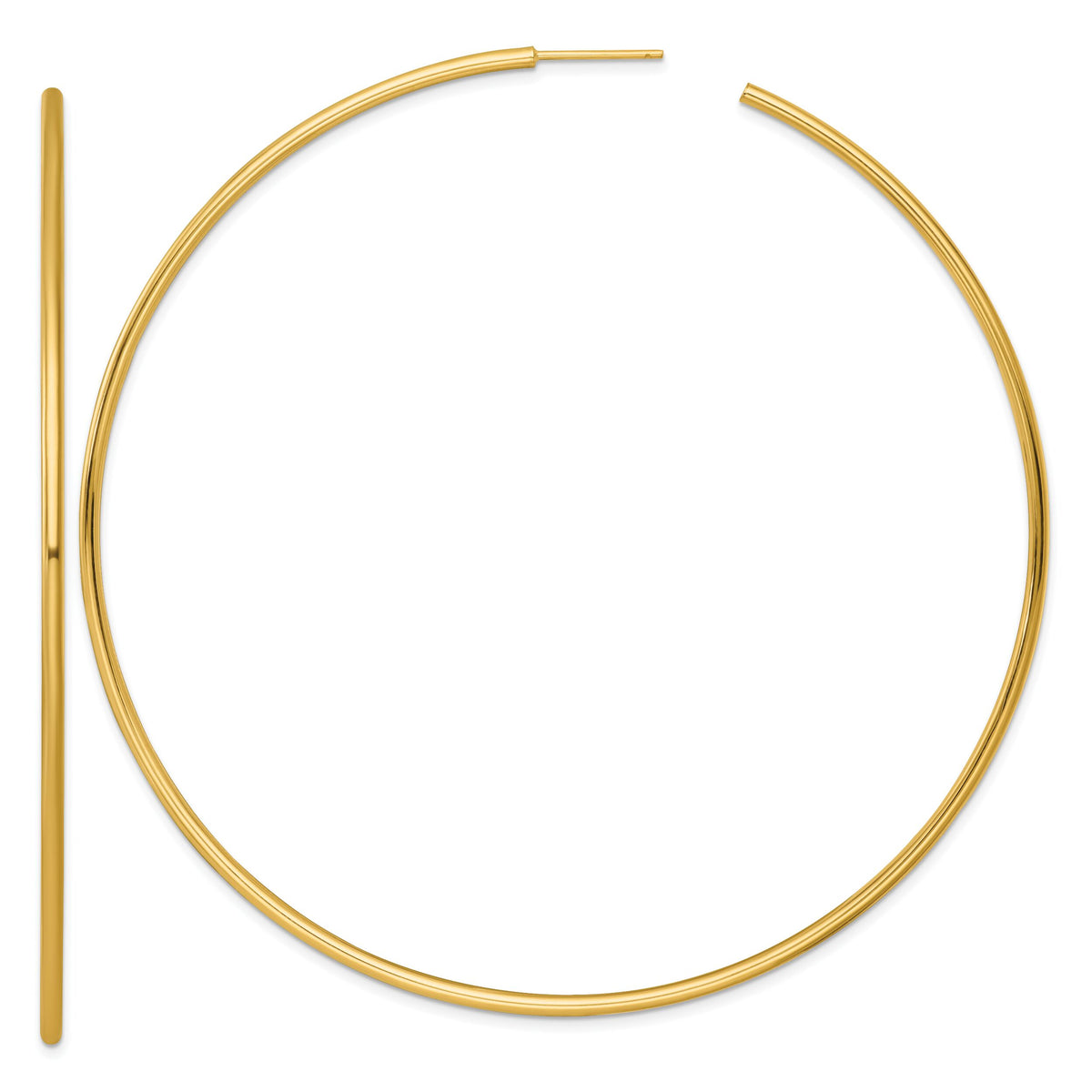 14k 2.0 x 90mm Polished Post Hoop Earrings-TF2516