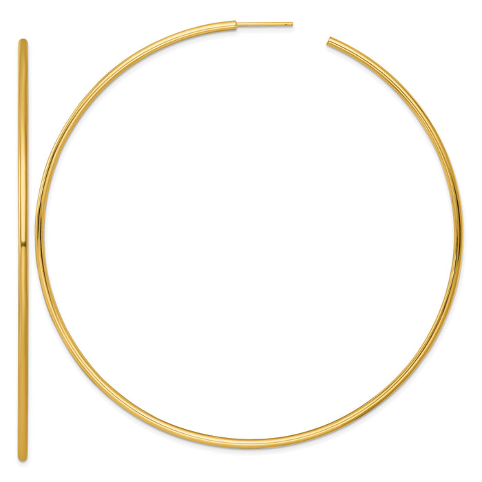 14k 2.0 x 90mm Polished Post Hoop Earrings-TF2516