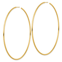 14k 2.0 x 100mm Polished Post Hoop Earrings-TF2517