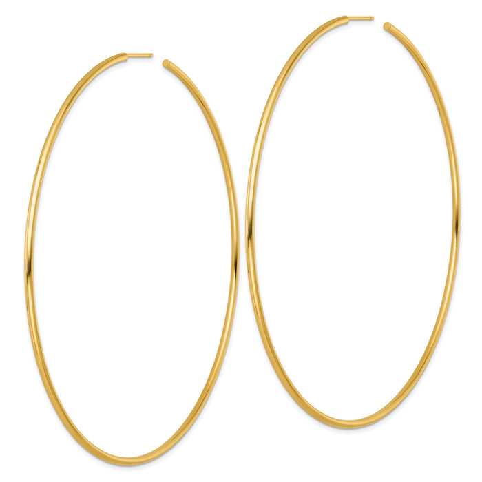 14k 2.0 x 100mm Polished Post Hoop Earrings-TF2517