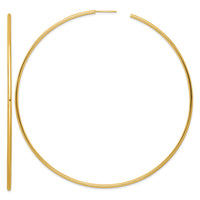 14k 2.0 x 100mm Polished Post Hoop Earrings-TF2517