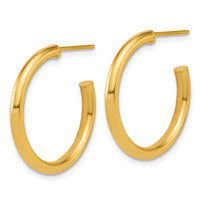 14K 2.5 x 25mm Polished Post Hoop Earrings-TF2518