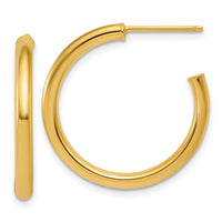 14K 2.5 x 25mm Polished Post Hoop Earrings-TF2518