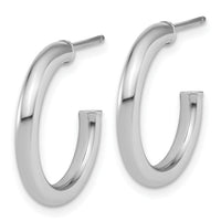 14K White Gold 2.5 x 20mm Polished Post Hoop Earrings-TF2519W