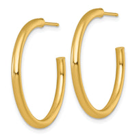 14k 2.5 x 30mm Polished Post Hoop Earrings-TF2520
