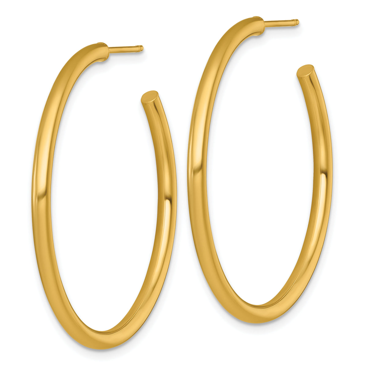 14k 2.5 x 40mm Polished Post Hoop Earrings-TF2522