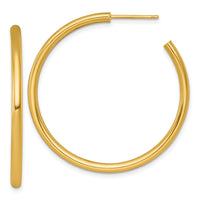 14k 2.5 x 40mm Polished Post Hoop Earrings-TF2522
