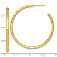 14k 2.5 x 45mm Polished Post Hoop Earrings-TF2523