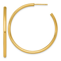 14k 2.5 x 45mm Polished Post Hoop Earrings-TF2523