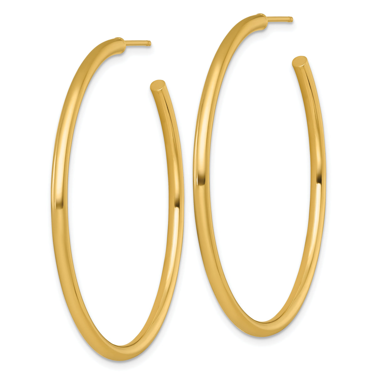 14k 2.5 x 50mm Polished Post Hoop Earrings-TF2524