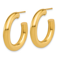 14K 5.0 x 30mm Polished Post Hoop Earrings-TF2525