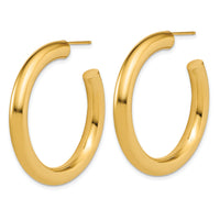 14K 5.0 x 40mm Polished Post Hoop Earrings-TF2527