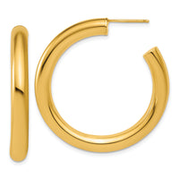 14K 5.0 x 40mm Polished Post Hoop Earrings-TF2527