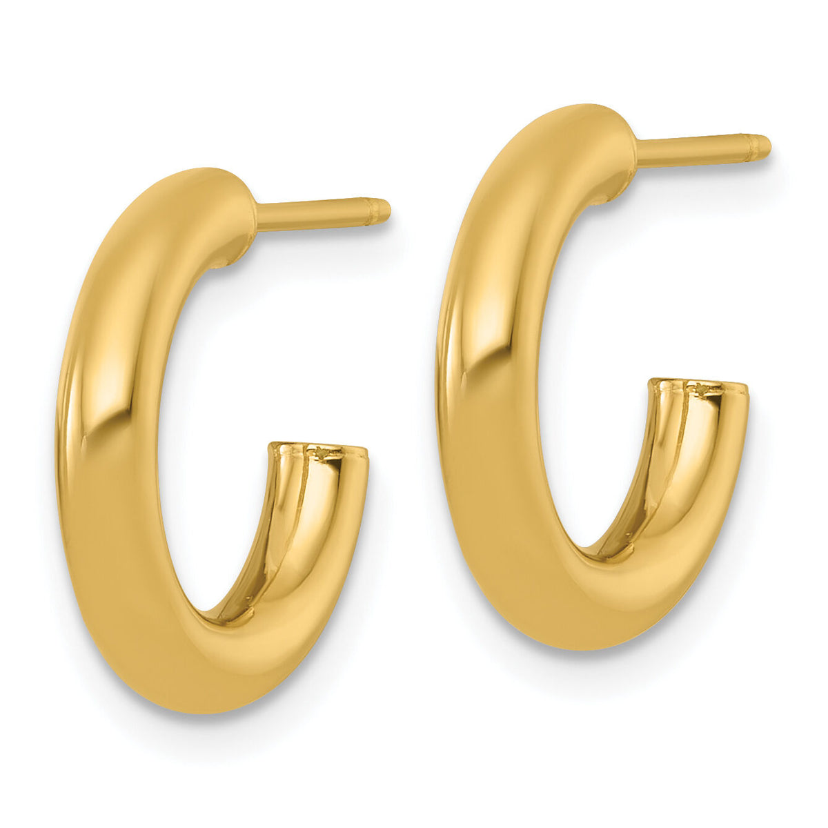 14k 3.0 x 16mm Polished Post Hoop Earrings-TF2528
