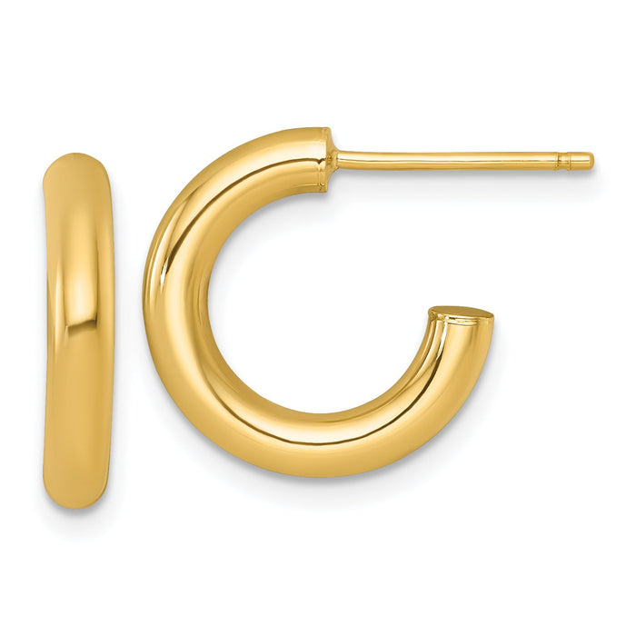 14k 3.0 x 16mm Polished Post Hoop Earrings-TF2528