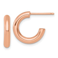 14k Rose Gold 3.0 x 16mm Polished Post Hoop Earrings-TF2528R