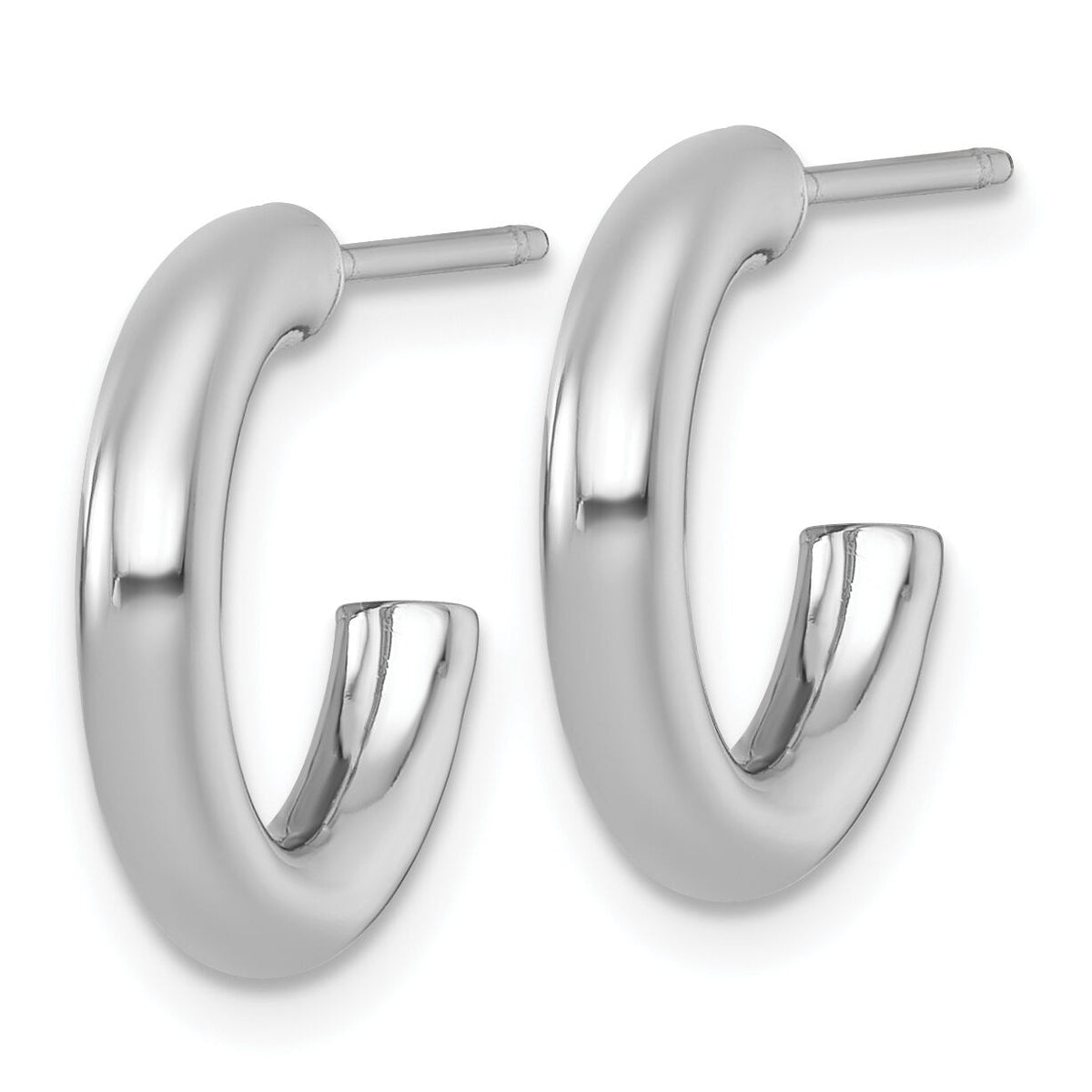 14k White Gold 3.0 x 16mm Polished Post Hoop Earrings-TF2528W