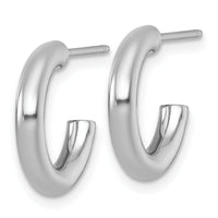 14k White Gold 3.0 x 16mm Polished Post Hoop Earrings-TF2528W