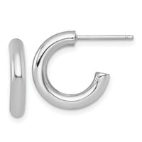 14k White Gold 3.0 x 16mm Polished Post Hoop Earrings-TF2528W