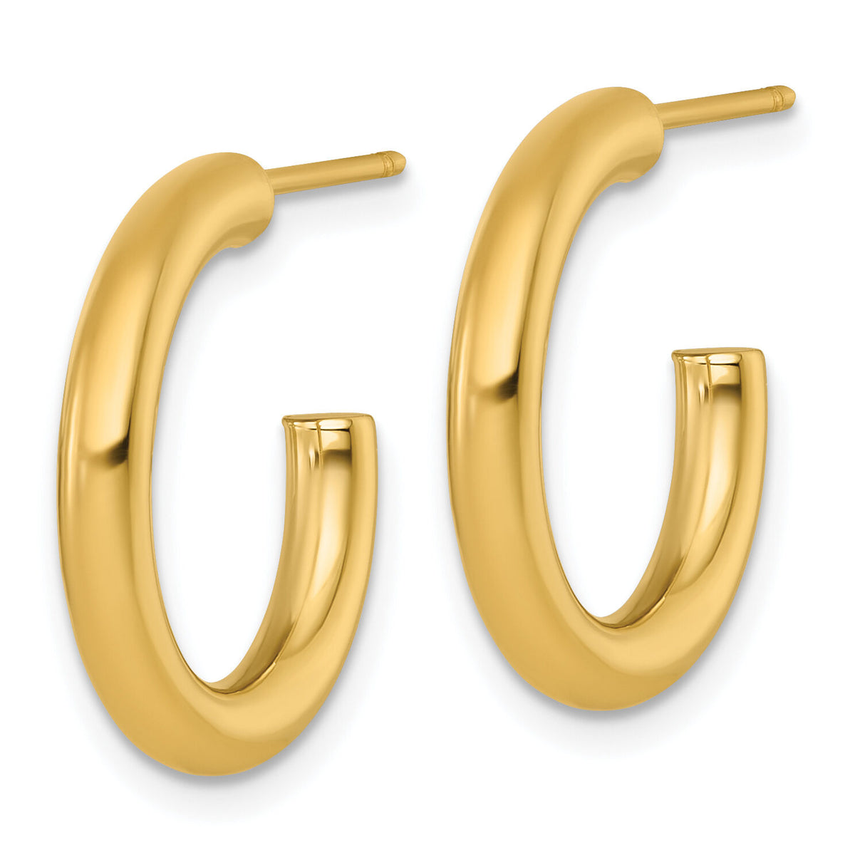 14k 3.0 x 20mm Polished Post Hoop Earrings-TF2529