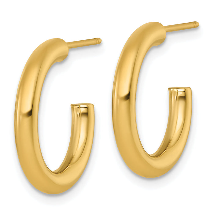 14k 3.0 x 20mm Polished Post Hoop Earrings-TF2529