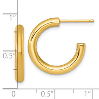 14k 3.0 x 20mm Polished Post Hoop Earrings-TF2529