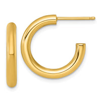 14k 3.0 x 20mm Polished Post Hoop Earrings-TF2529