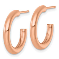 14k Rose Gold 3.0 x 20mm Polished Post Hoop Earrings-TF2529R