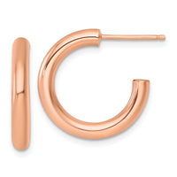 14k Rose Gold 3.0 x 20mm Polished Post Hoop Earrings-TF2529R