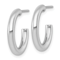 14k White Gold 3.0 x 20mm Polished Post Hoop Earrings-TF2529W