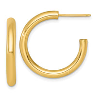 14k 3.0 x 25mm Polished Post Hoop Earrings-TF2530