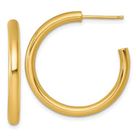 14k 3.0 x 30mm Polished Post Hoop Earrings-TF2531