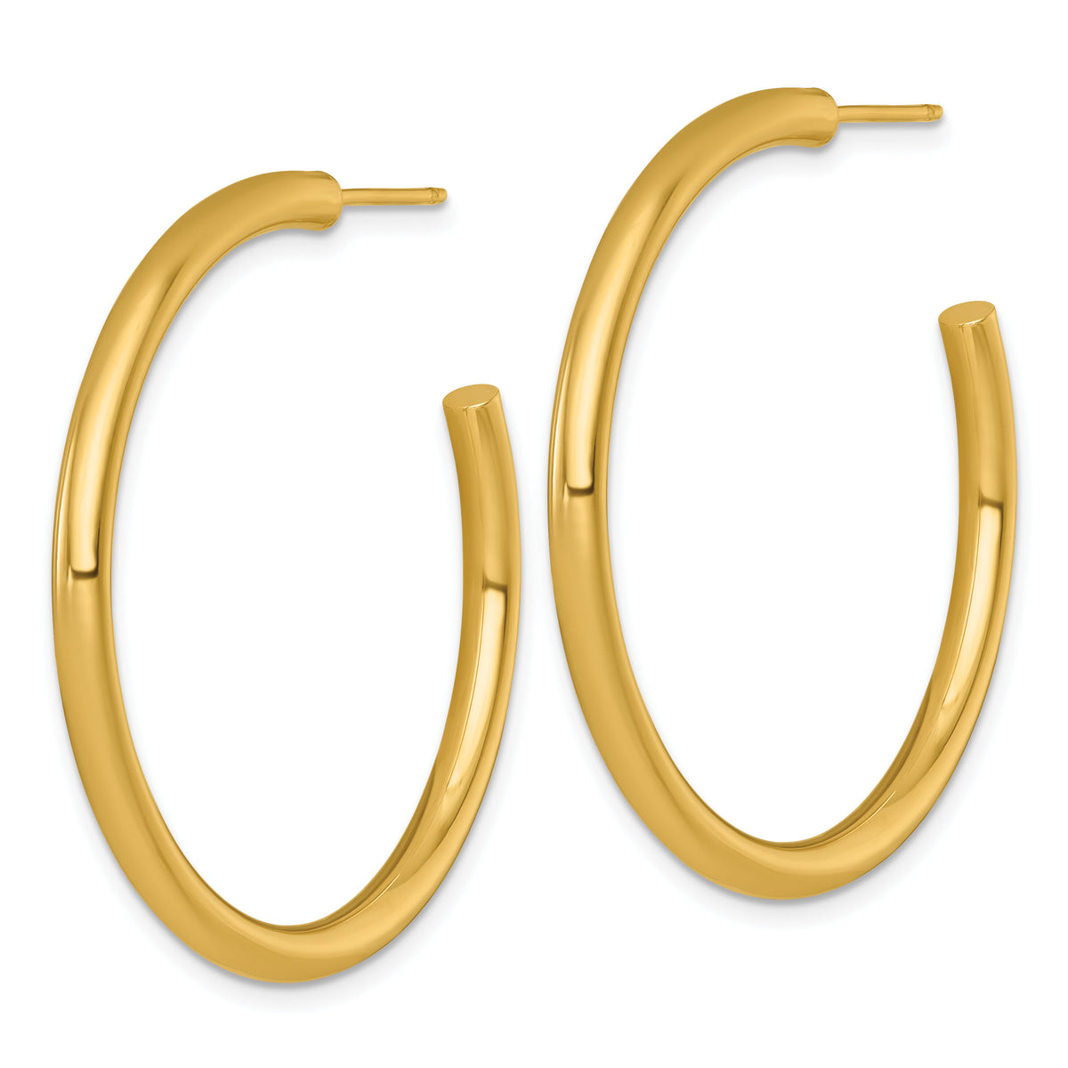 14k 3.0 x 40mm Polished Post Hoop Earrings-TF2533