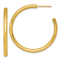 14k 3.0 x 40mm Polished Post Hoop Earrings-TF2533