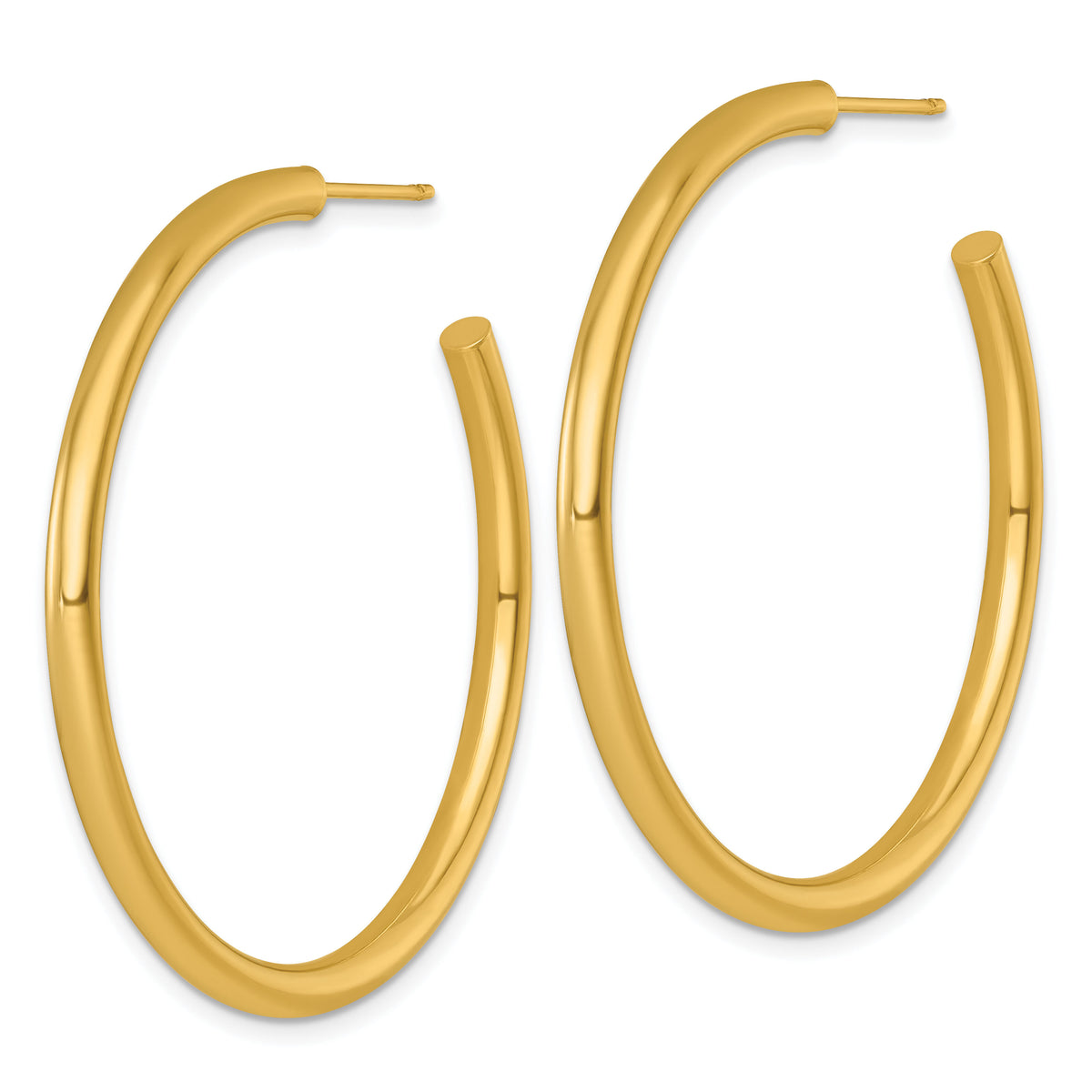 14k 3.0 x 45mm Polished Post Hoop Earrings-TF2534
