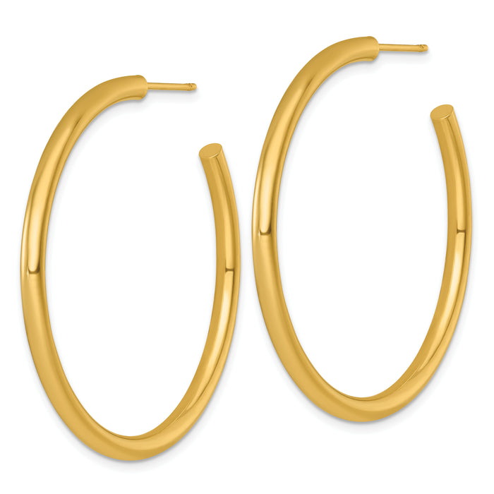14k 3.0 x 45mm Polished Post Hoop Earrings-TF2534