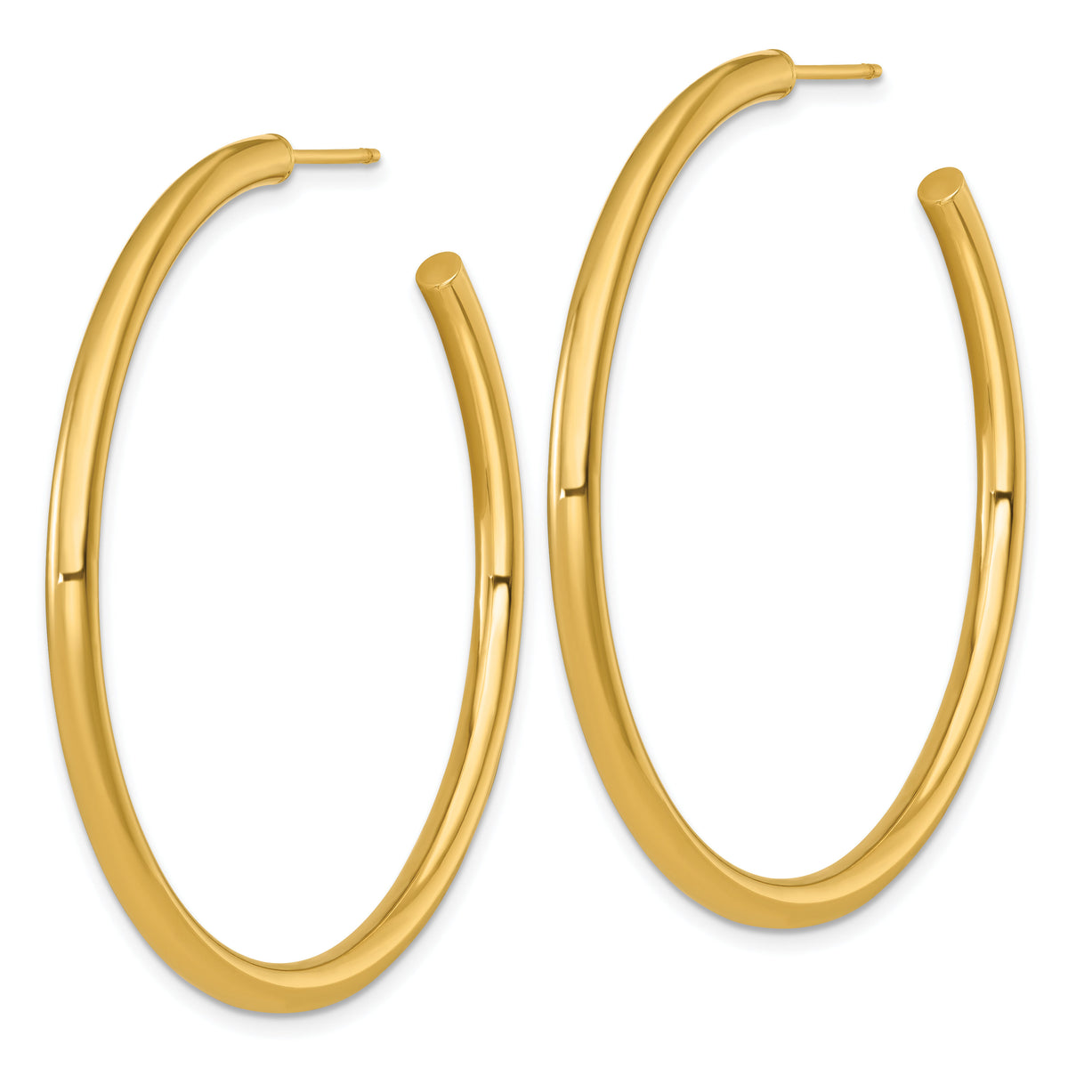 14k 3.0 x 50mm Polished Post Hoop Earrings-TF2535